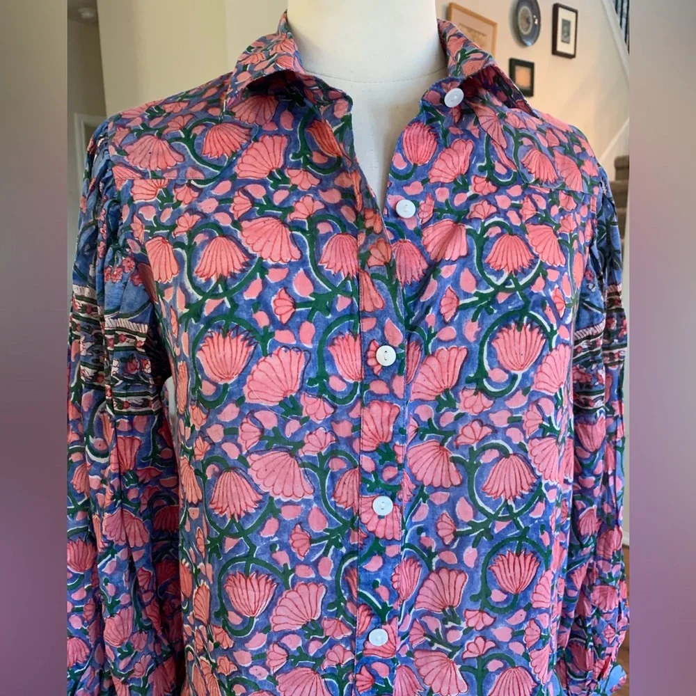 Beautiful boho Alicia Bell dress size Large silk/cotton fabric - Picture 6 of 8